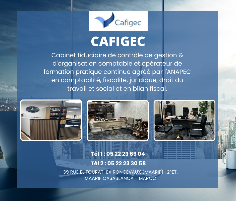 Page Cabinet Fiduciaire de Contrôle de Conseil de Gestion et d'Organisation Comptable ( Cafigec )