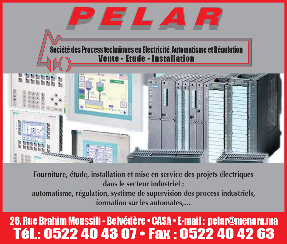 Page Sté des Process Techniques en Electricité Automatisme et Régulation ( Pelar )